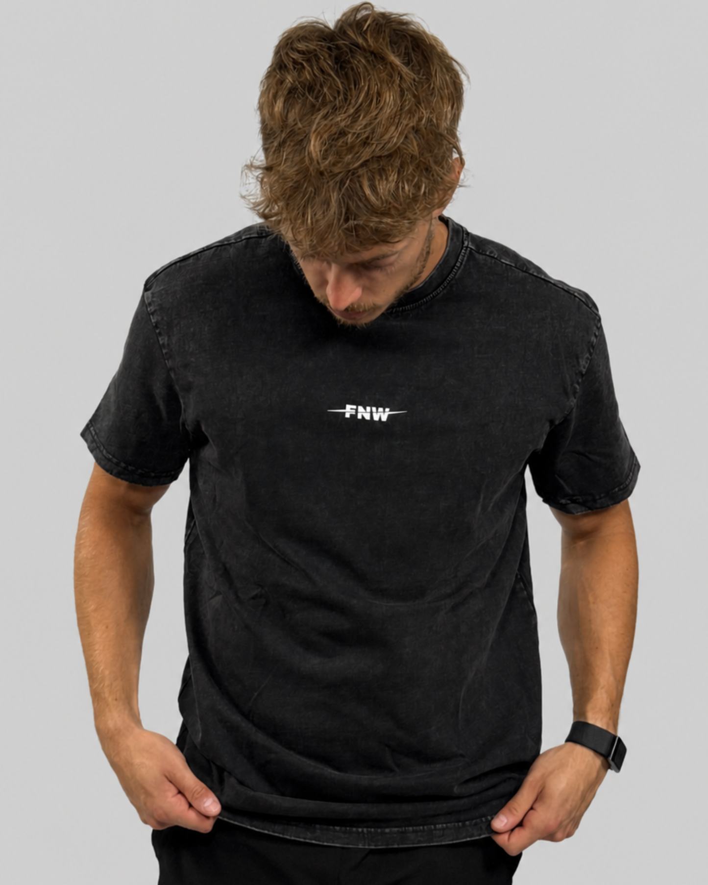 T-shirt oversize - noir délavé