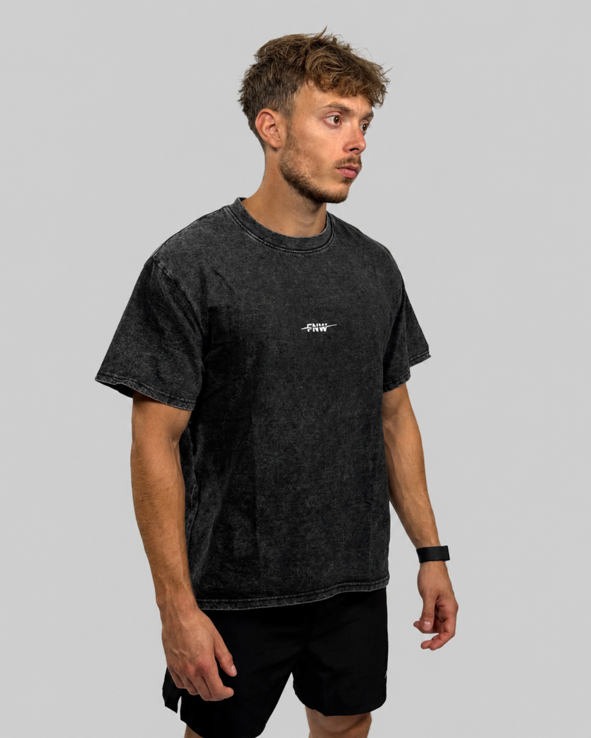 T-shirt oversize - noir délavé